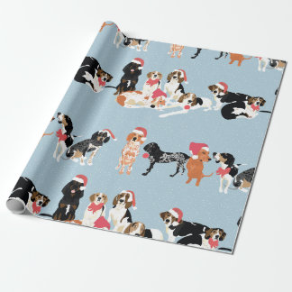 Papel de embalaje del navidad del Coonhound