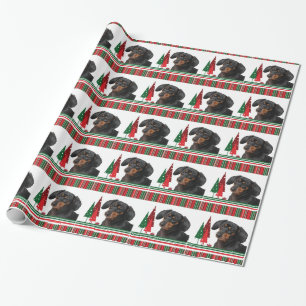 Papel de embalaje del navidad del Dachshund
