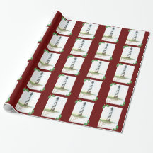Papel de embalaje del navidad del faro de Hatteras