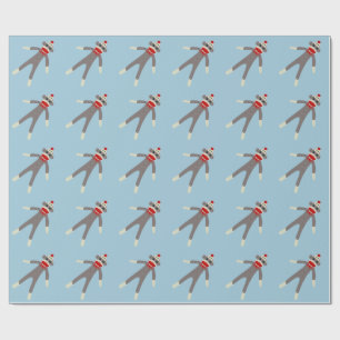 Papel de embalaje del navidad del mono del