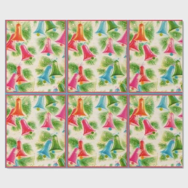 Papel de embalaje del navidad del vintage (Superficie plana)