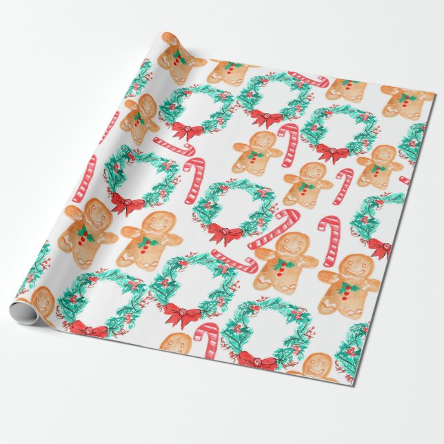 Papel de embalaje del pan de jengibre del día de (Desenrollado)