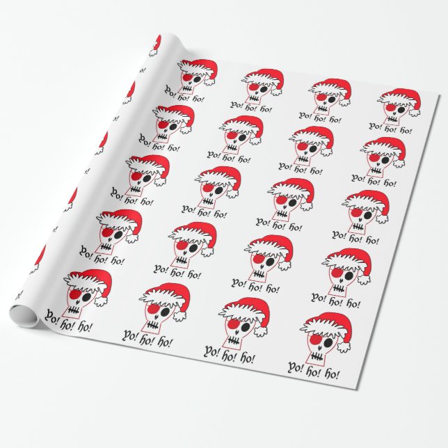 Papel de embalaje del pirata del navidad de Yo ho (Desenrollado)