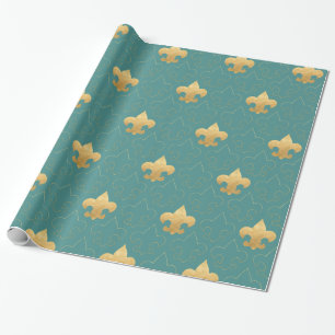 Papel de embalaje elegante de la flor de lis del