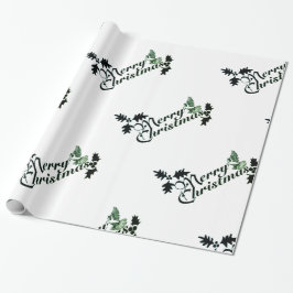 Papel de embalaje "FELICES NAVIDAD" VERDE Y BLANCO