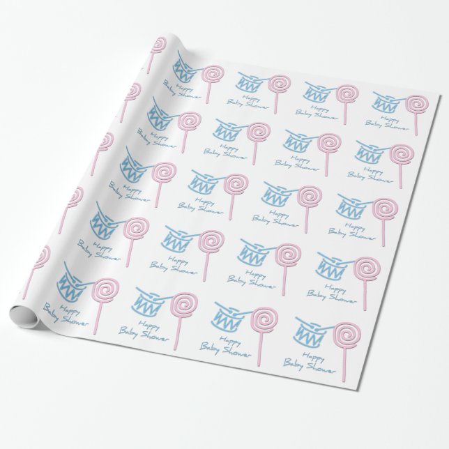 Papel de embalaje feliz de Baby Shower (Desenrollado)