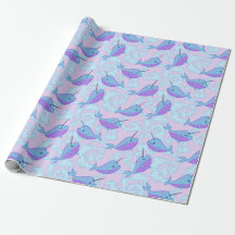 Papel de embalaje feliz del modelo de Narwhal