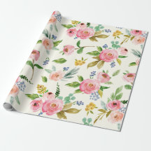 Papel de embalaje floral de la acuarela
