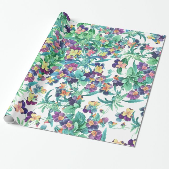 Papel de embalaje floral de las flores del jardín (Desenrollado)