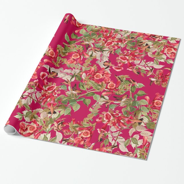 Papel de embalaje floral de las flores del jardín (Desenrollado)