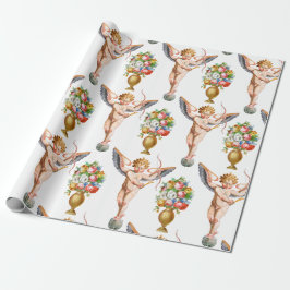 Papel de embalaje floral del Cupid