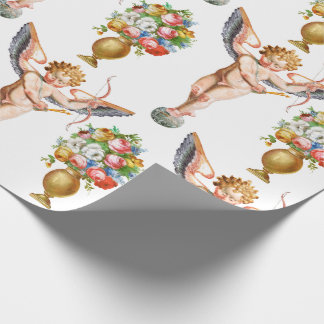 Papel de embalaje floral del Cupid