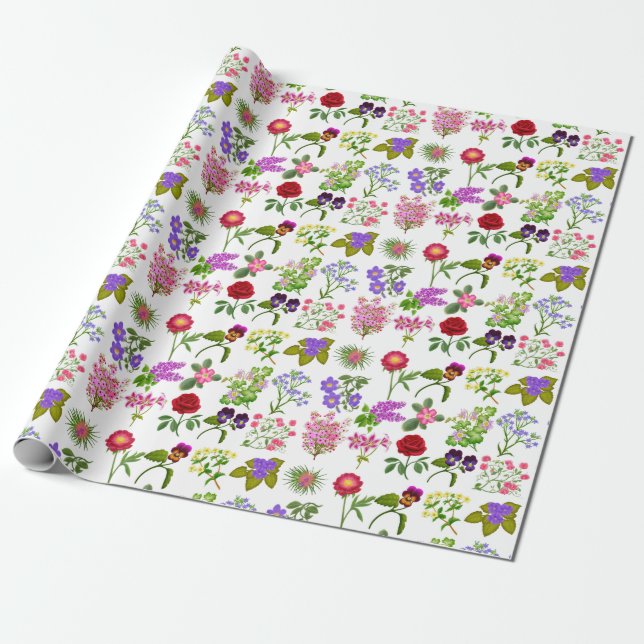 Papel de embalaje floral del jardín francés del (Desenrollado)