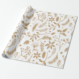 Papel de embalaje floral del oro