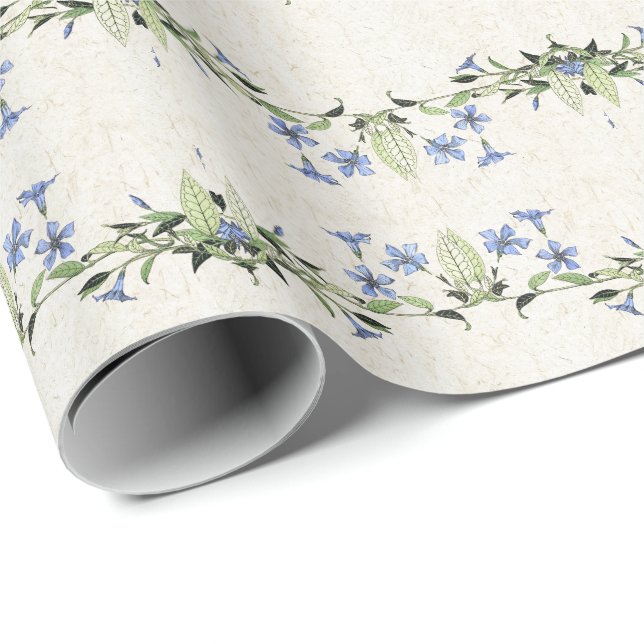 Papel de embalaje francés de las flores del (Esquina del rollo)