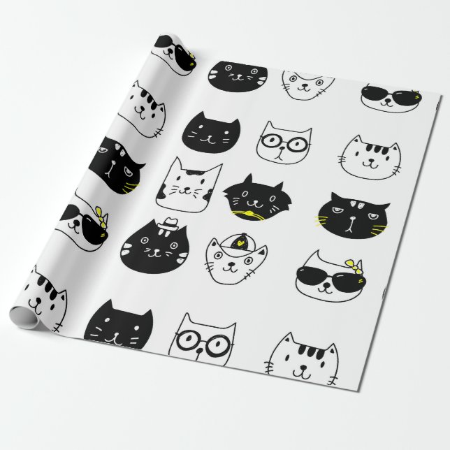 Papel de embalaje fresco de los gatos para (Desenrollado)
