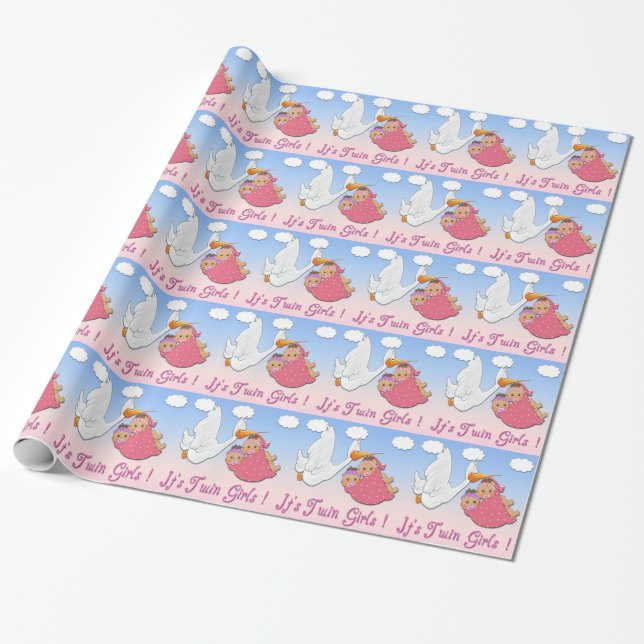 Papel de embalaje gemelo de Baby Shower de la (Desenrollado)