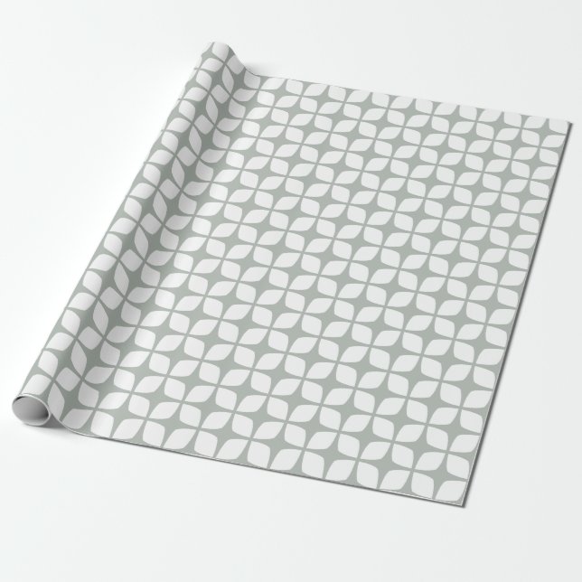 Papel de embalaje geométrico de los gris plateados (Desenrollado)