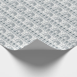 Papel de embalaje gris del diseño del elefante