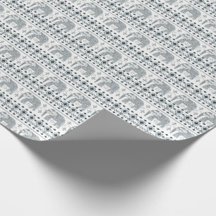 Papel de embalaje gris del diseño del elefante