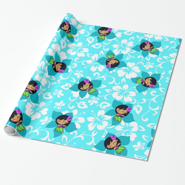Papel de embalaje hawaiano del chica de Hula de (Desenrollado)