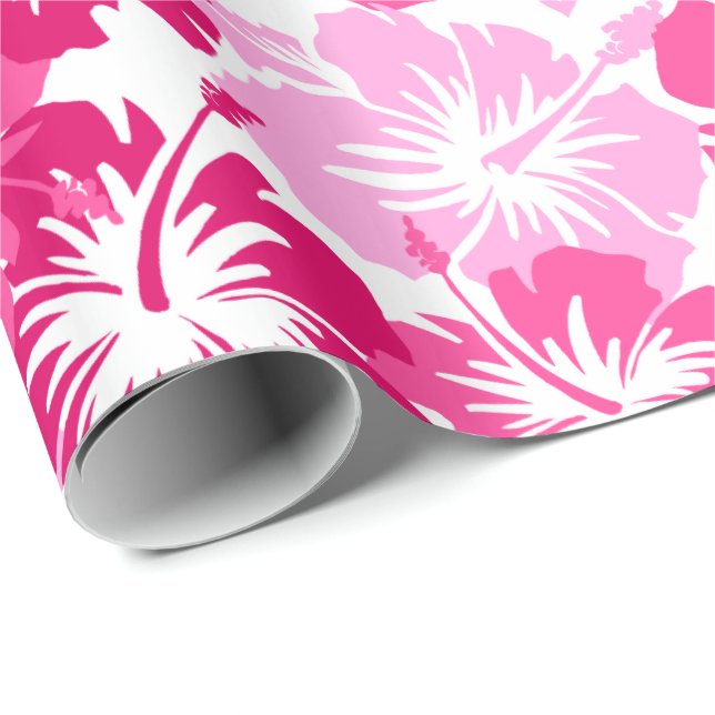 Papel de embalaje hawaiano floral del hibisco (Esquina del rollo)