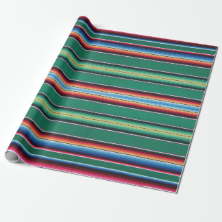 Papel de embalaje, impresión del serape, verde