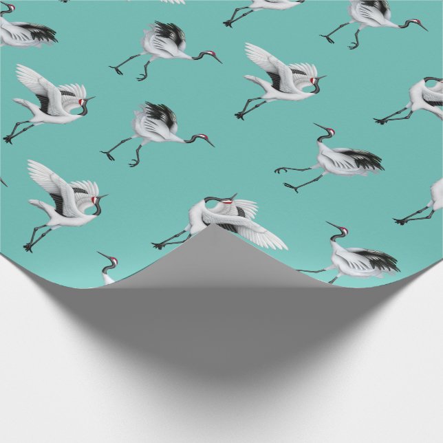 Papel de embalaje japonés de baile de las grúas (Esquina)