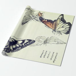 Papel de embalaje JAPONÉS de la MARIPOSA de la