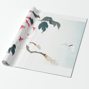 Papel de embalaje japonés de la mariposa de la