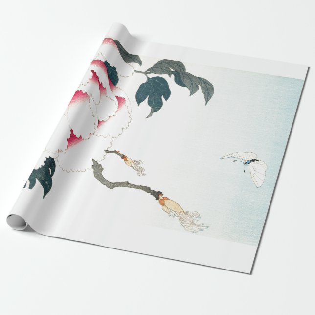 Papel de embalaje japonés de la mariposa de la (Desenrollado)