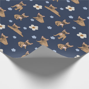 Papel de embalaje lindo del bulldog francés