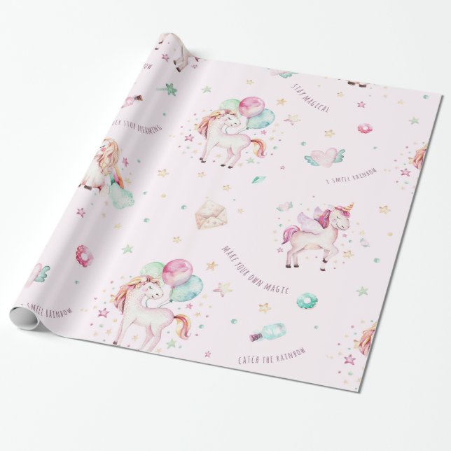 Papel de embalaje mágico del unicornio (Desenrollado)