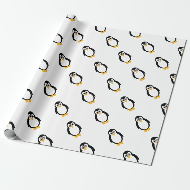 Papel de embalaje mate del fiesta del pingüino (Desenrollado)