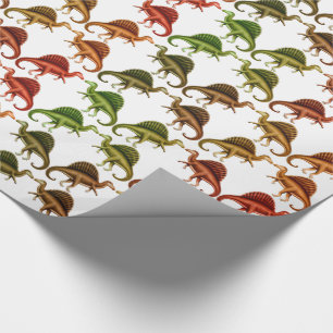 Papel de embalaje multicolor del dinosaurio de