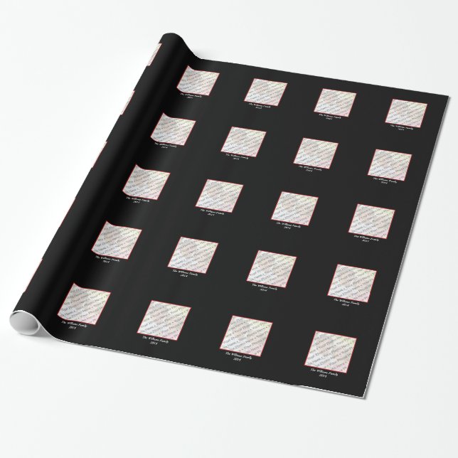Papel de embalaje negro, blanco y rojo del día de (Desenrollado)