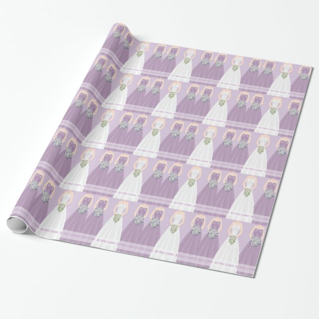 Papel de embalaje nupcial púrpura personalizado de (Desenrollado)