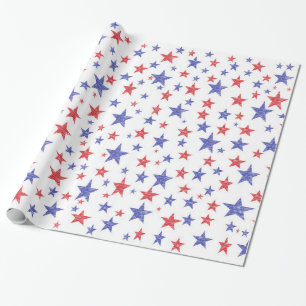 Papel de embalaje patriótico de las estrellas