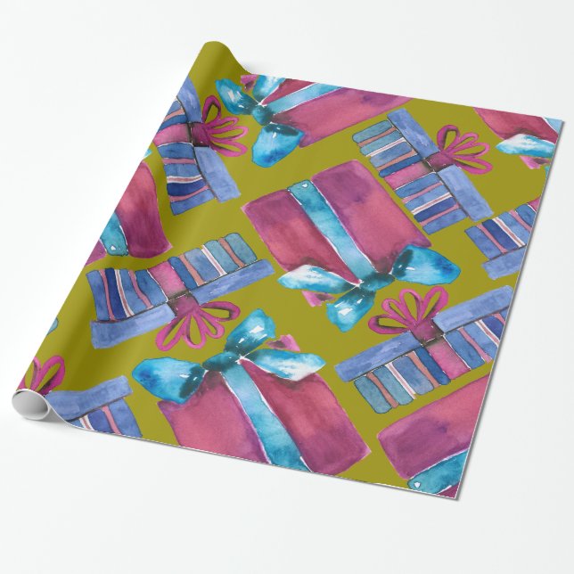 Papel de embalaje pintado a mano de las cajas de (Desenrollado)