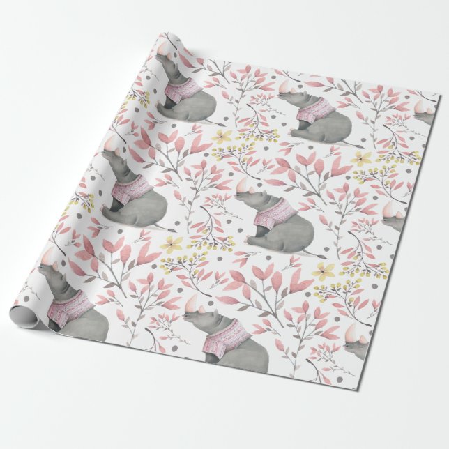 Papel de embalaje pintado rinoceronte (Desenrollado)