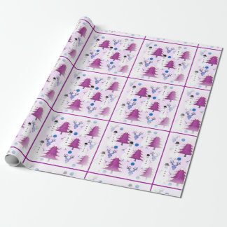 Papel de embalaje púrpura del navidad
