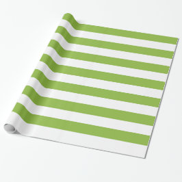 Papel de embalaje rayado grande verde y blanco