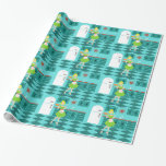 Papel de embalaje retro de la cocina<br><div class="desc">Con este papel de embalaje retro de la cocina, usted puede comer su empanada y comerla, también. Este dibujo kitschy, minimalista del arte ofrece a un ama de casa perfecta de los años 50, en su cocina moderna de los mediados de siglo. El panadero hermoso está llevando un flouncy, el...</div>