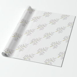 Papel de embalaje rojo de la baya de la Navidad