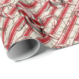 Papel de embalaje rojo del cráneo del azúcar de