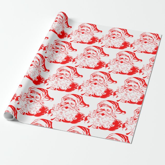 Papel de embalaje ROJO Y BLANCO de SANTA (Desenrollado)