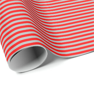 Papel de embalaje rojo y gris fino de las rayas