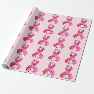 Papel de embalaje rosado de la fe de la cinta del