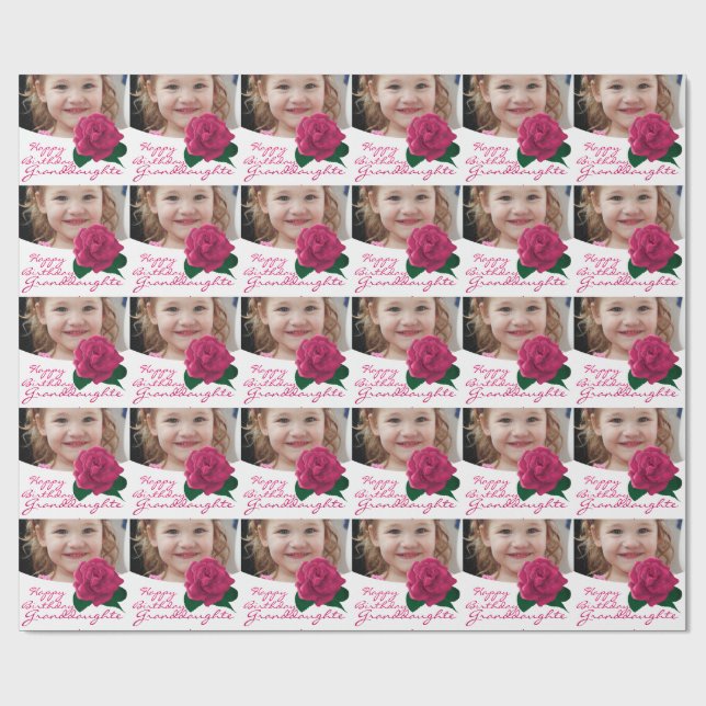 Papel de embalaje rosado de la nieta del feliz (Superficie plana)