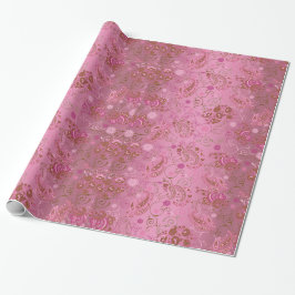 Papel de embalaje rosado de Paisley